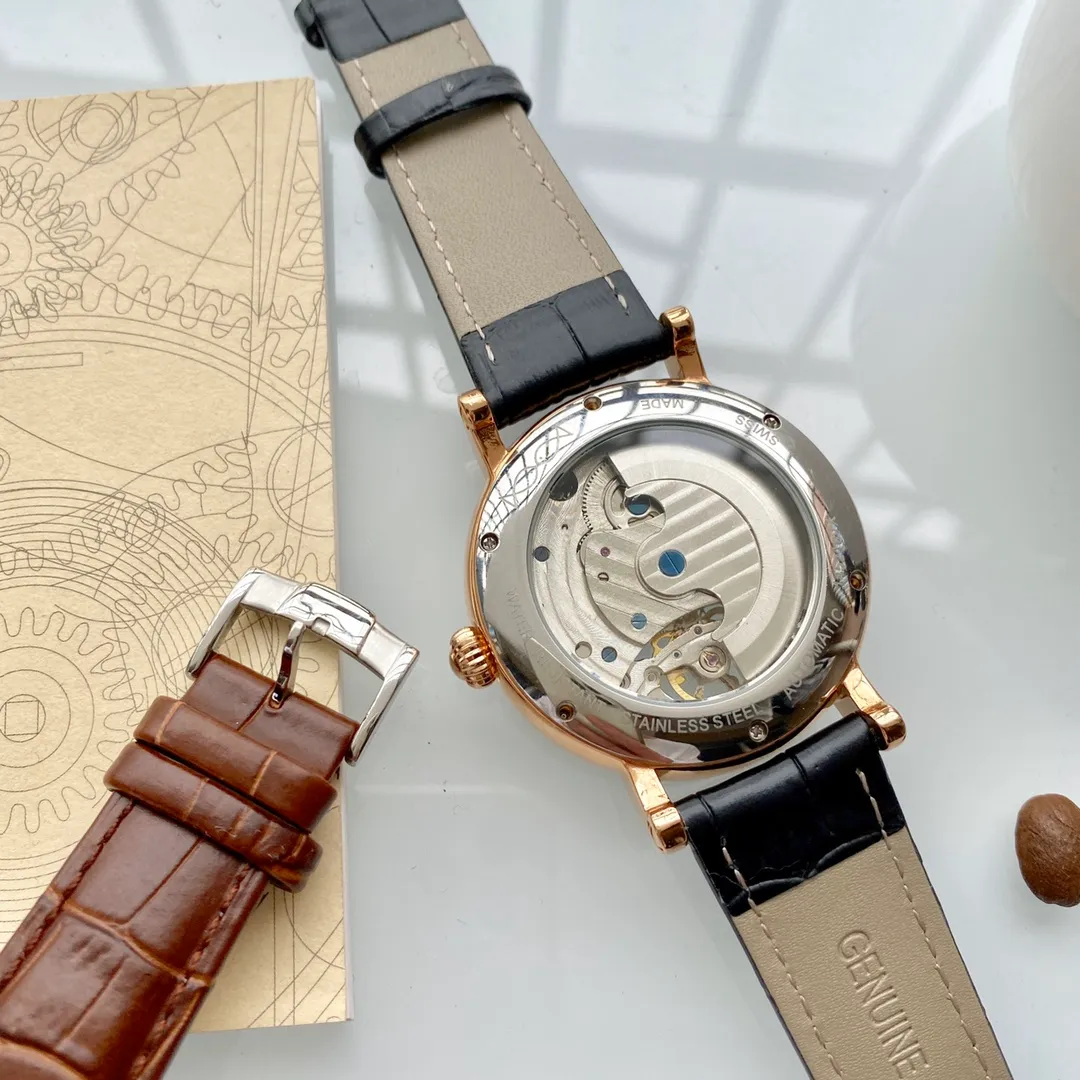 【Foreign Trade Import】💰1720! Patek Philippe (top quality, outstanding debut) 🎉🎉 [Type]: Boutique men's watch (top) exquisite quality [Strap]: Genuine leather strap (durable) [Movement]: Top mechanical movement (stable) [Material]: Mineral super strong mirror (wear-resistant) Exquisite quality Generous style Excellent temperament Wisdom and exclusivity [Size]: 43mm in diameter and 12mm in thickness Hot sale on the market! Welcome to reprint!